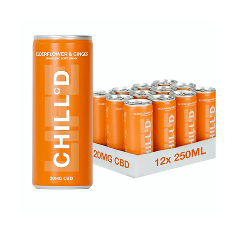 12 X CHILL°D 20MG CBD SPARKLING 250ML ELDERFLOWER & GINGER