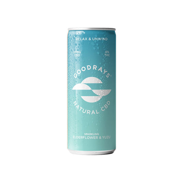 Goodrays 30mg CBD Elderflower & Yuzu Seltzer 250ml