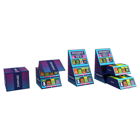 Zengaz Cube ZL-30 Chip Set (UK-S3) - Jet Flame Lighters Bundle + 48 Lighters with Cube display stand