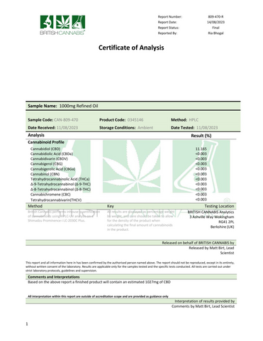 Hempura 1000mg CBD Broad Spectrum Oil with terpenes - 10ml