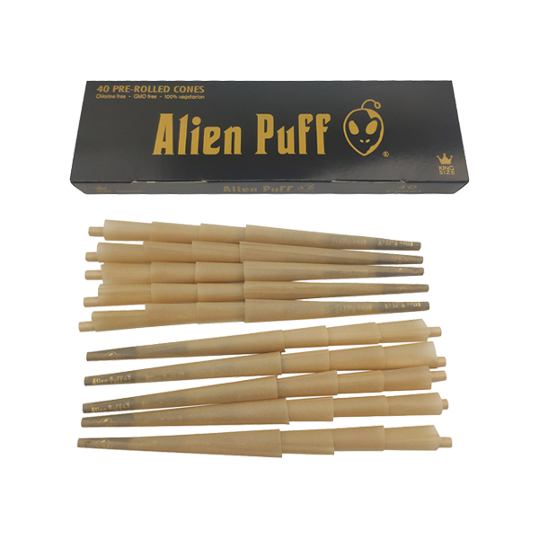 40 Alien Puff Black Gold King Size Pre Rolled 109mm Cones ( HP162 )