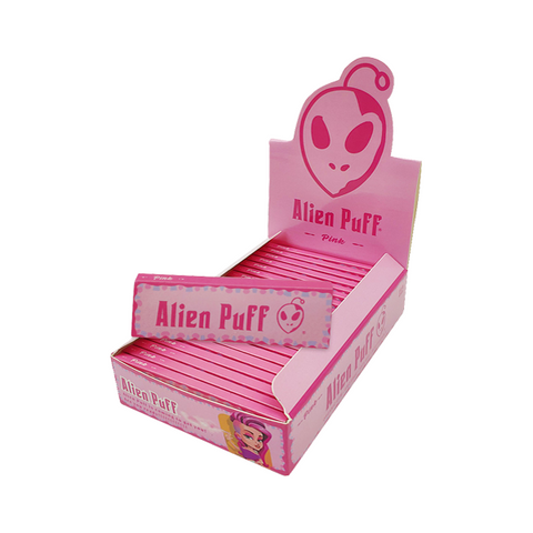 50 Alien Puff 1 1/4 Size Pink Rolling Papers ( HP2102AP )