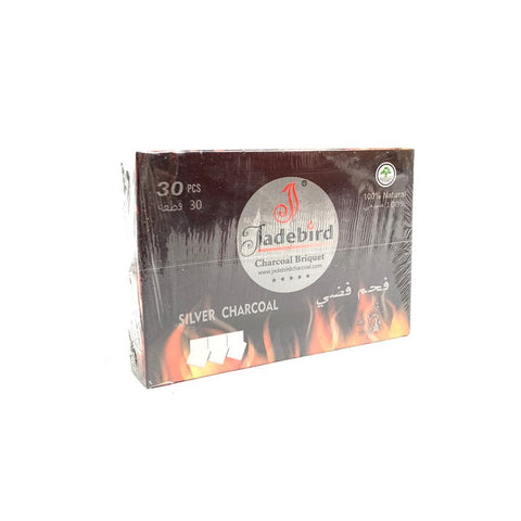 JadeBird Shisha Hookah Silver Charcoal (30 pieces)