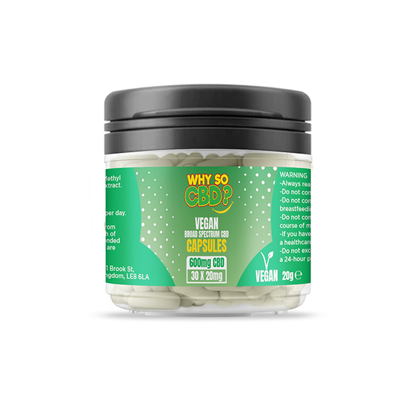 Why So CBD? 600mg Broad Spectrum CBD Vegan Capsules - 30 Caps